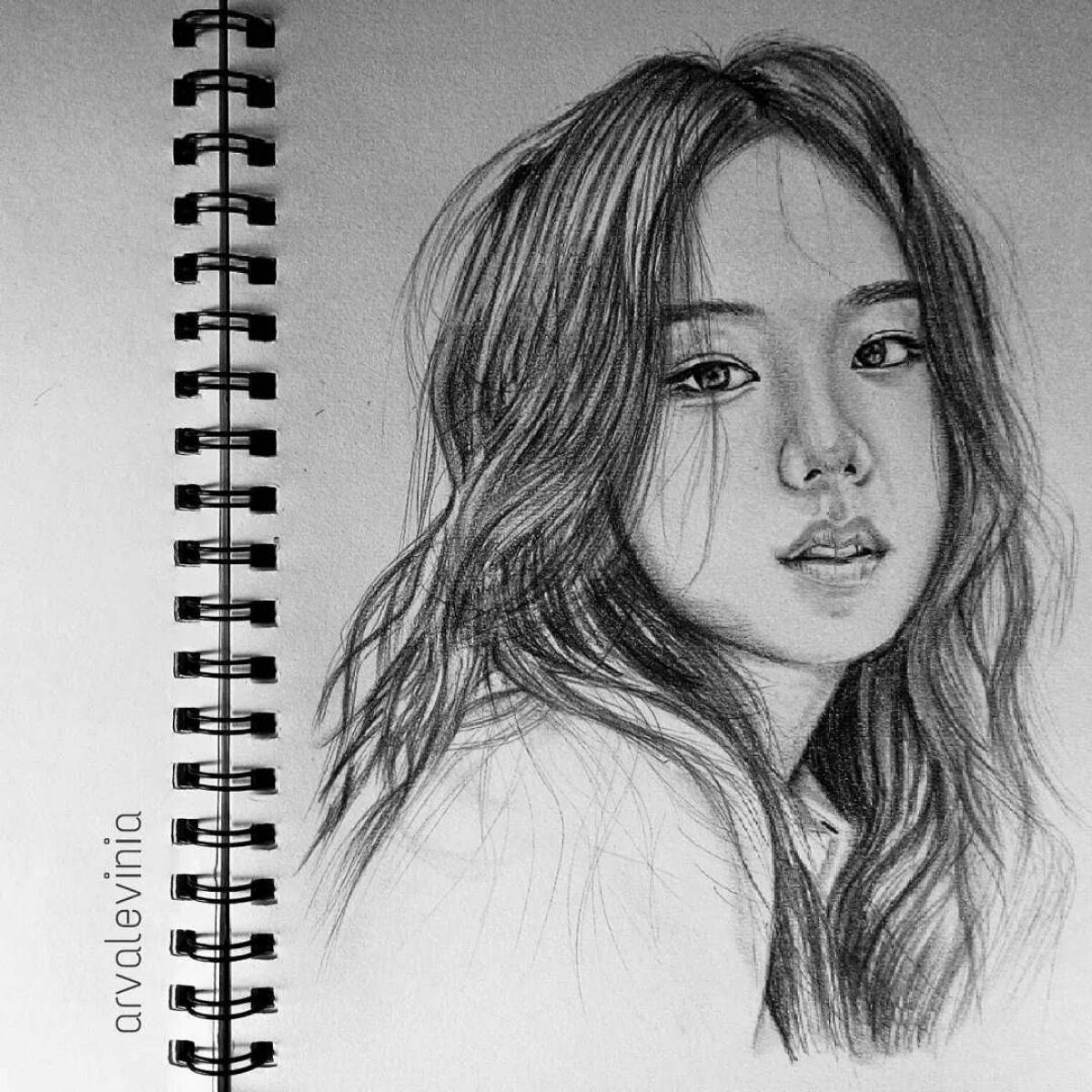 Забавная раскраска черно-розовая дженни