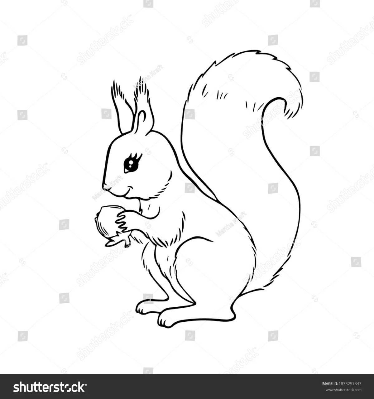 Cute squirrel coloring with bump