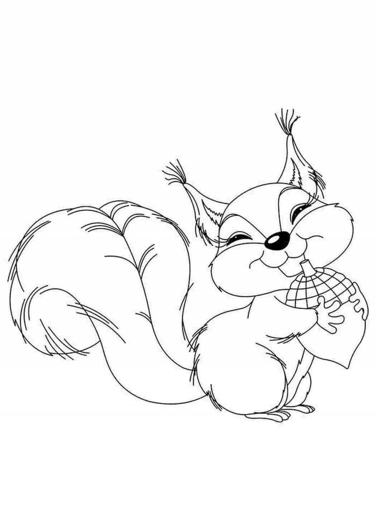 Fun coloring squirrel with bump