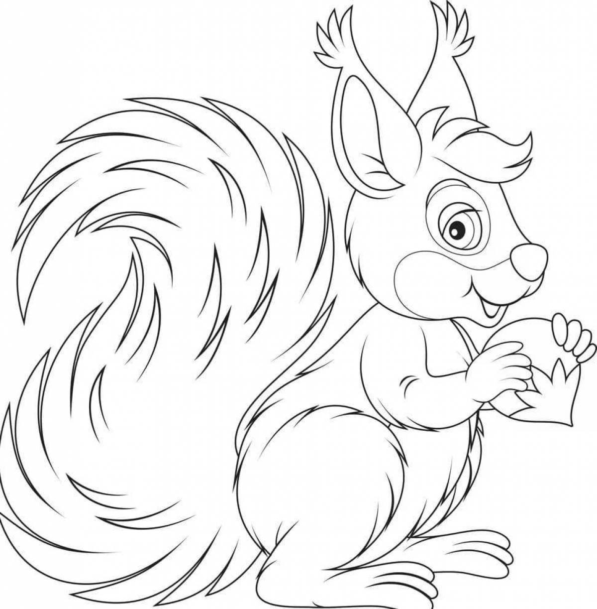 Funny coloring of a squirrel with a bump