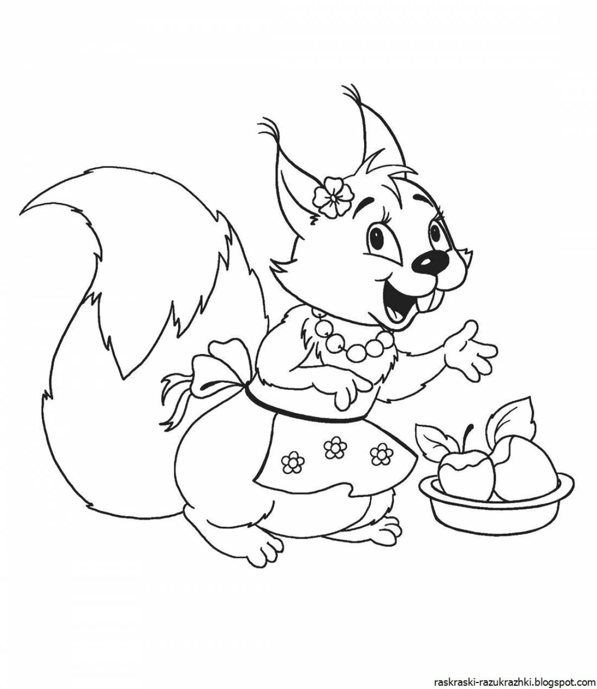 Fun coloring squirrel with bump