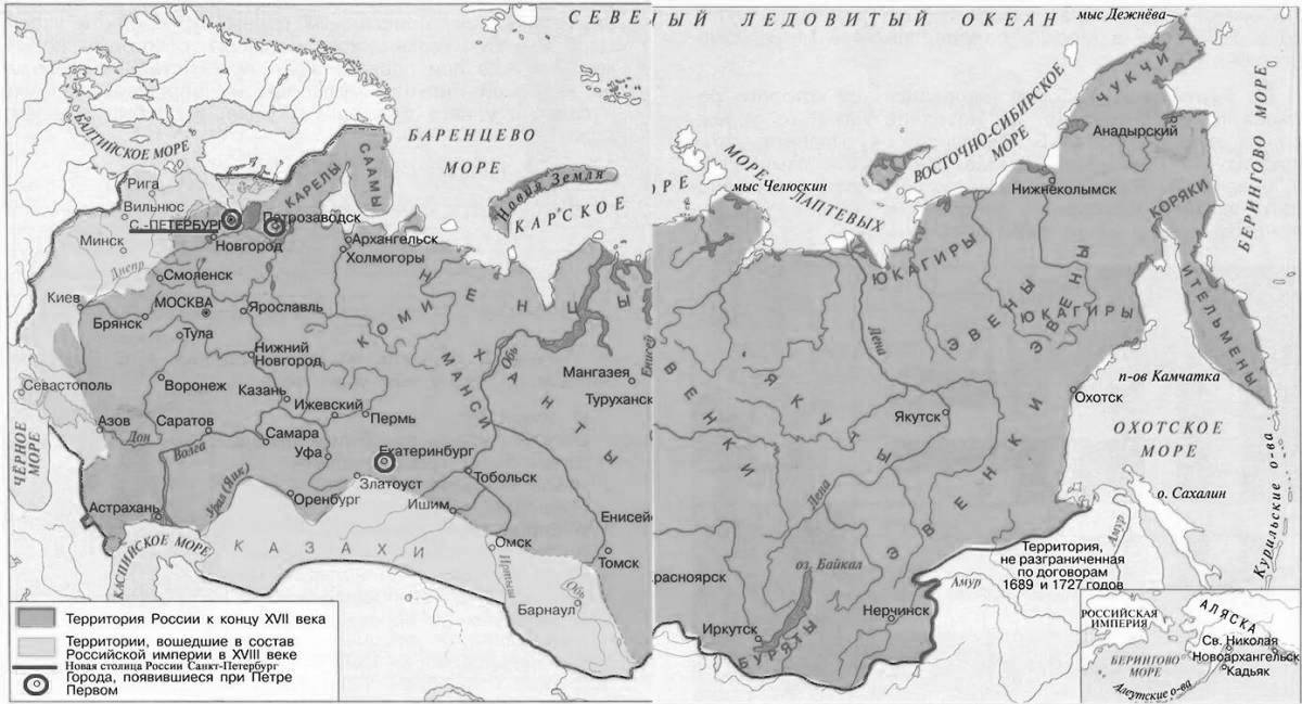Coloring page grandiose map of the russian empire