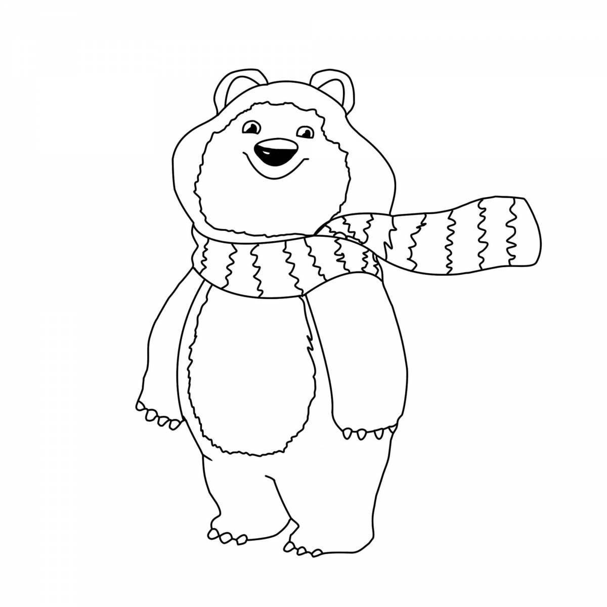 Блестящий российский медведь раскраска