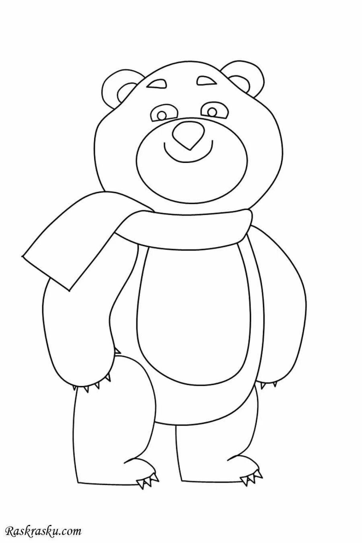 Impressive Russian bear coloring page