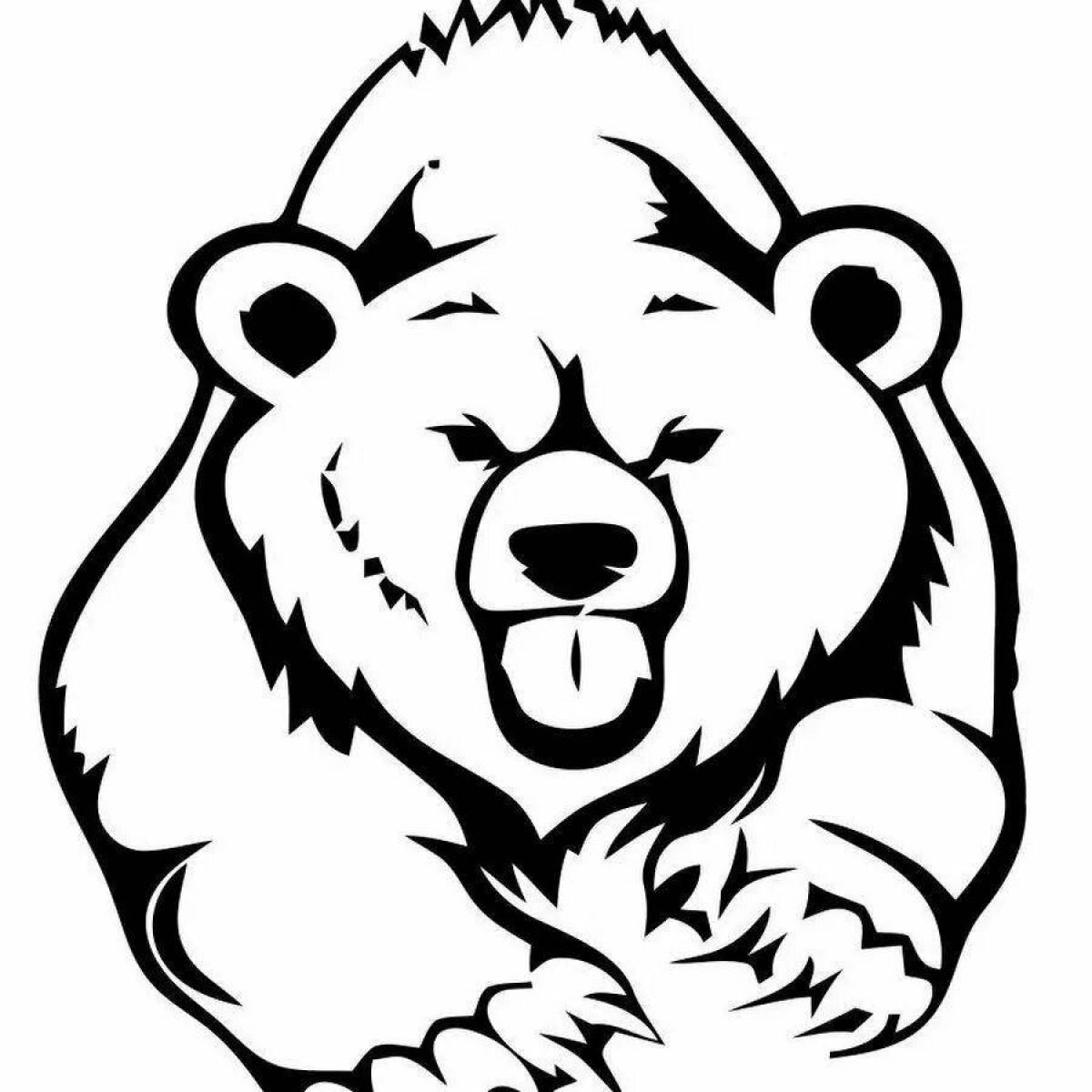 Rich russian bear coloring page