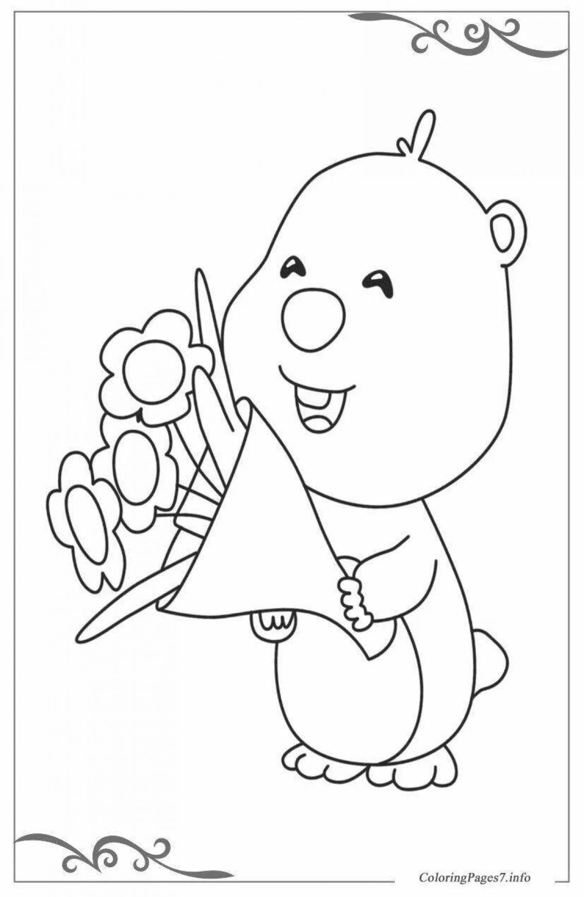 Colorful duda and dada coloring page