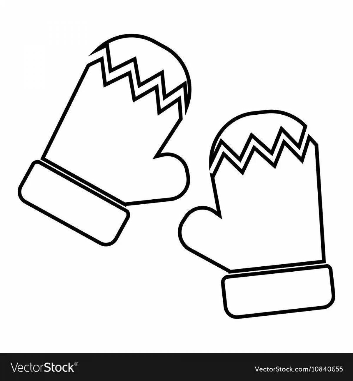 Adorable rubber mittens coloring page