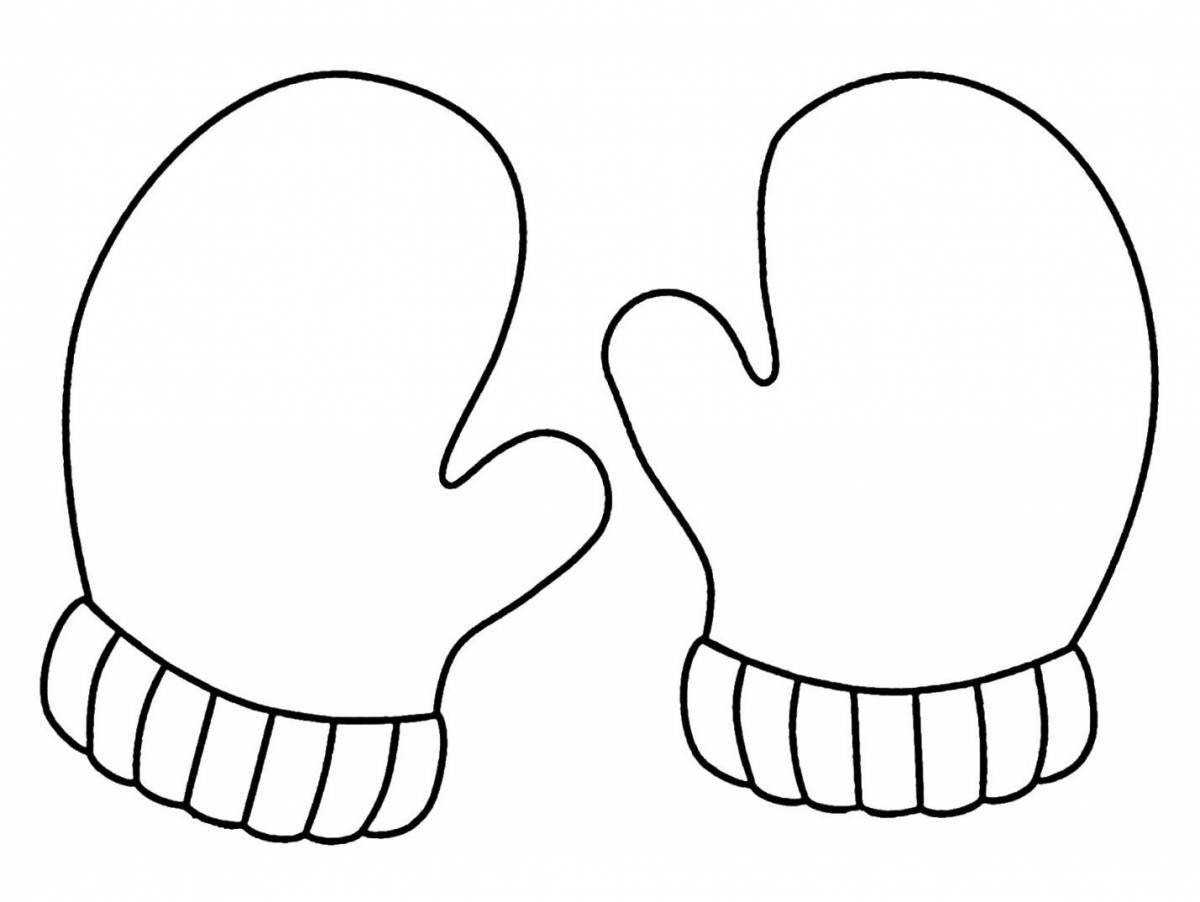 Cute rubber mittens coloring page