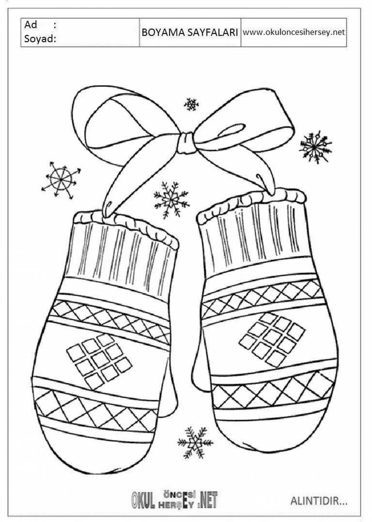Coloring page sweet rubber mittens