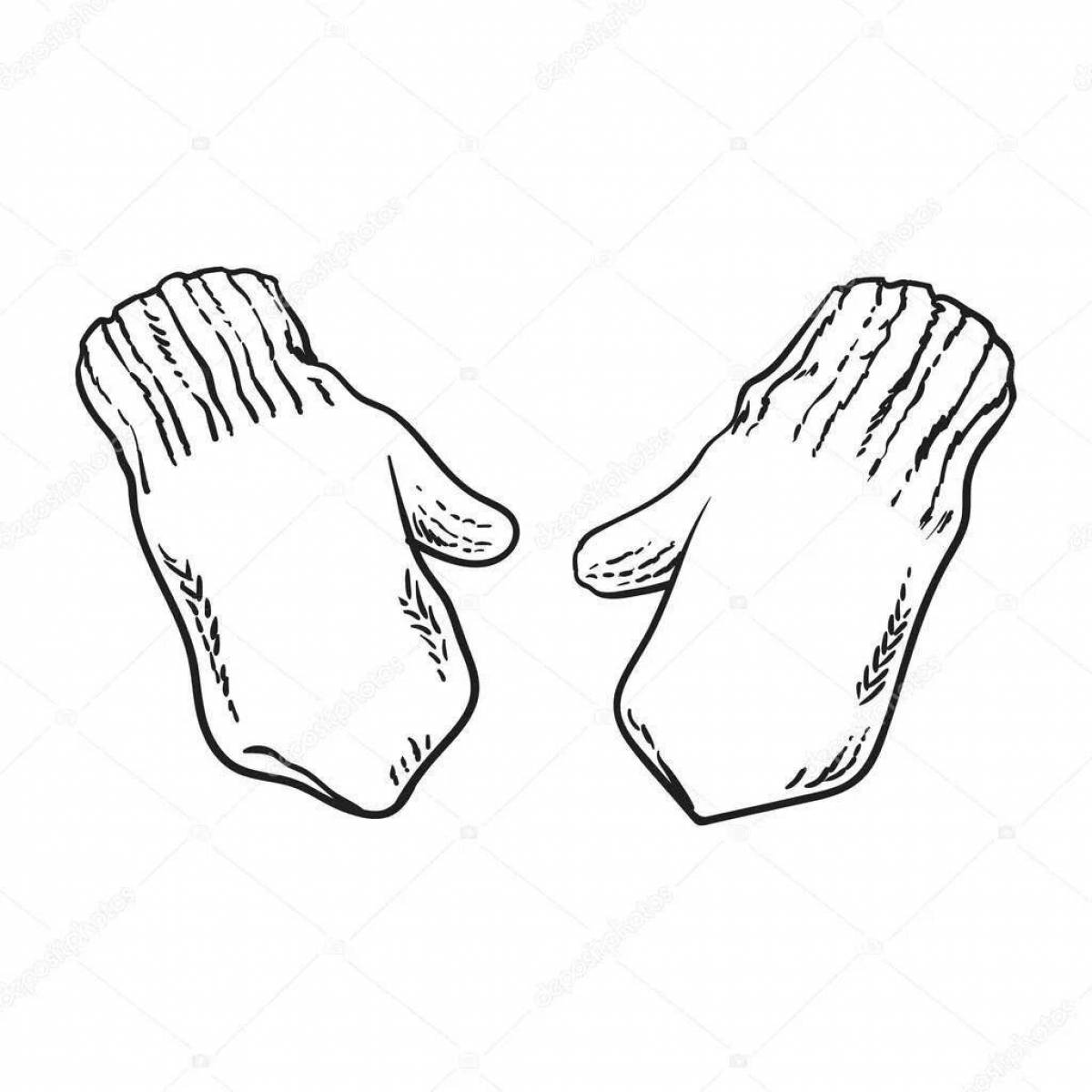 Coloring page fascinating rubber mittens
