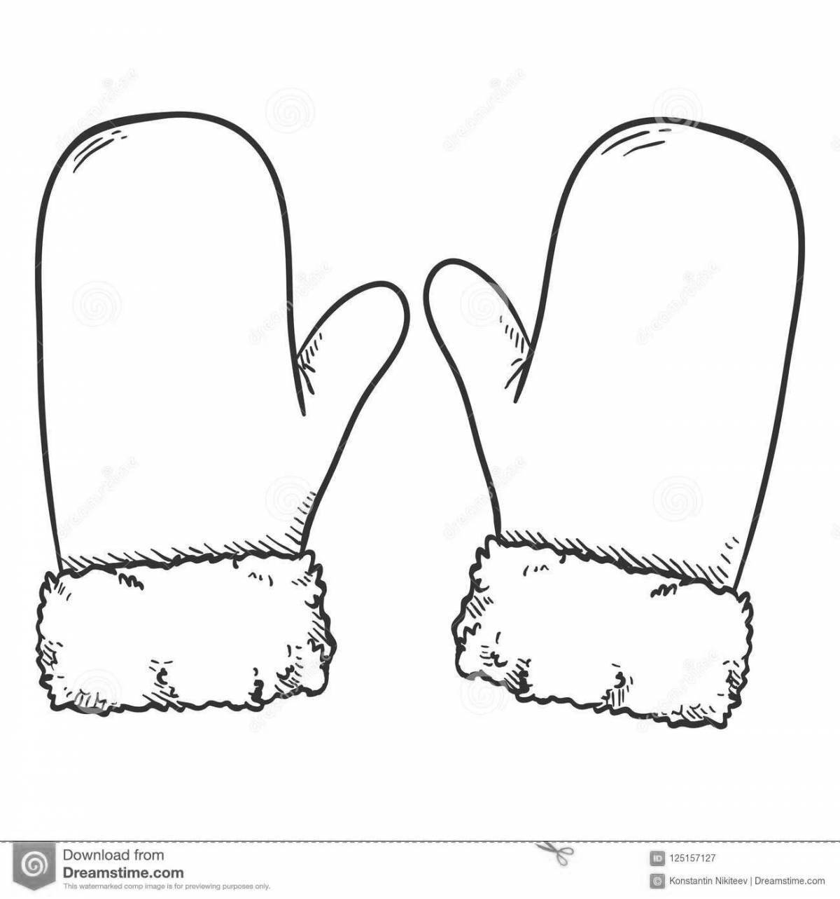 Intriguing rubber mittens coloring page