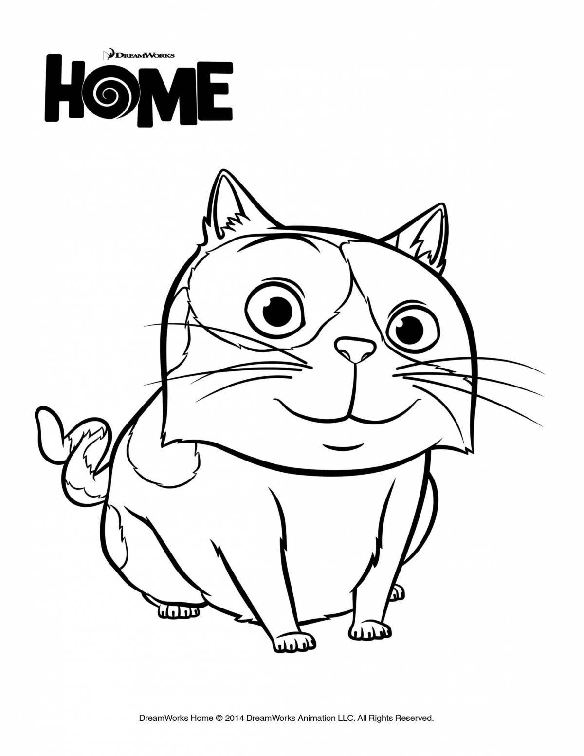 Sweet coloring cartoon cat