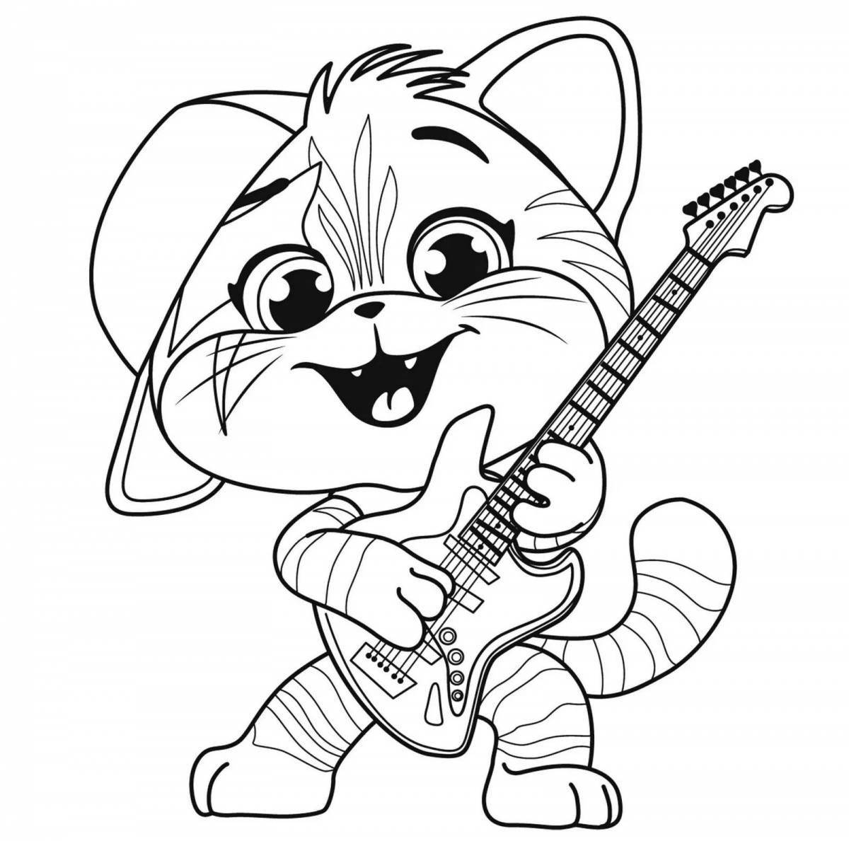 Silly coloring cartoon cat