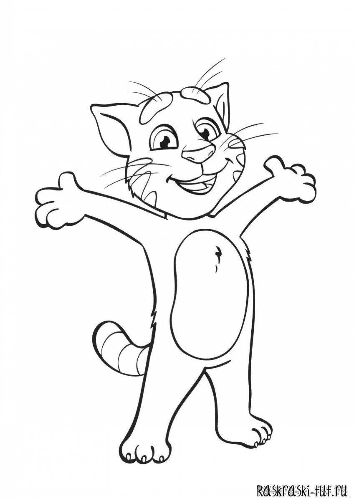 Fun coloring cartoon cat
