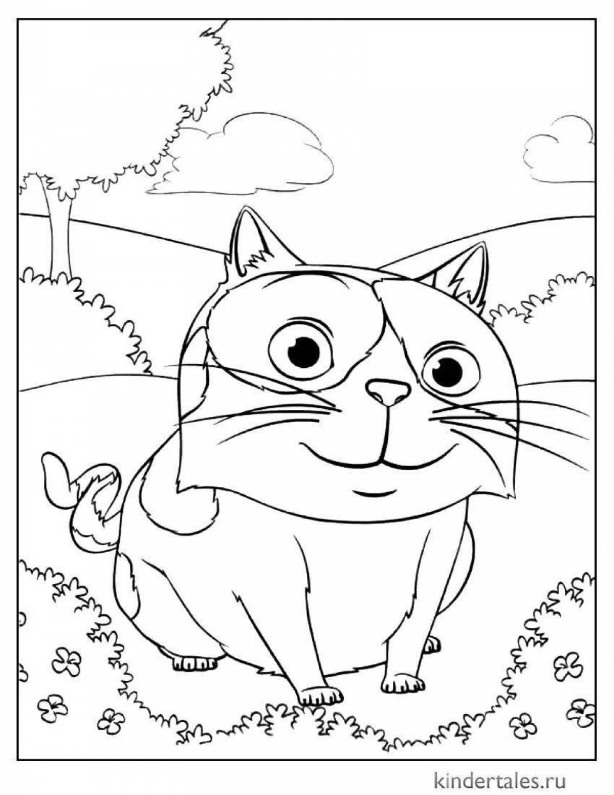 Colorful coloring cartoon cat