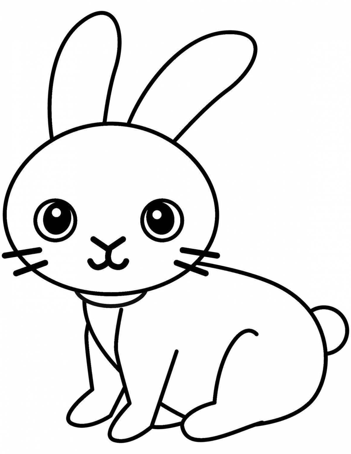 Coloring live rabbit and cat
