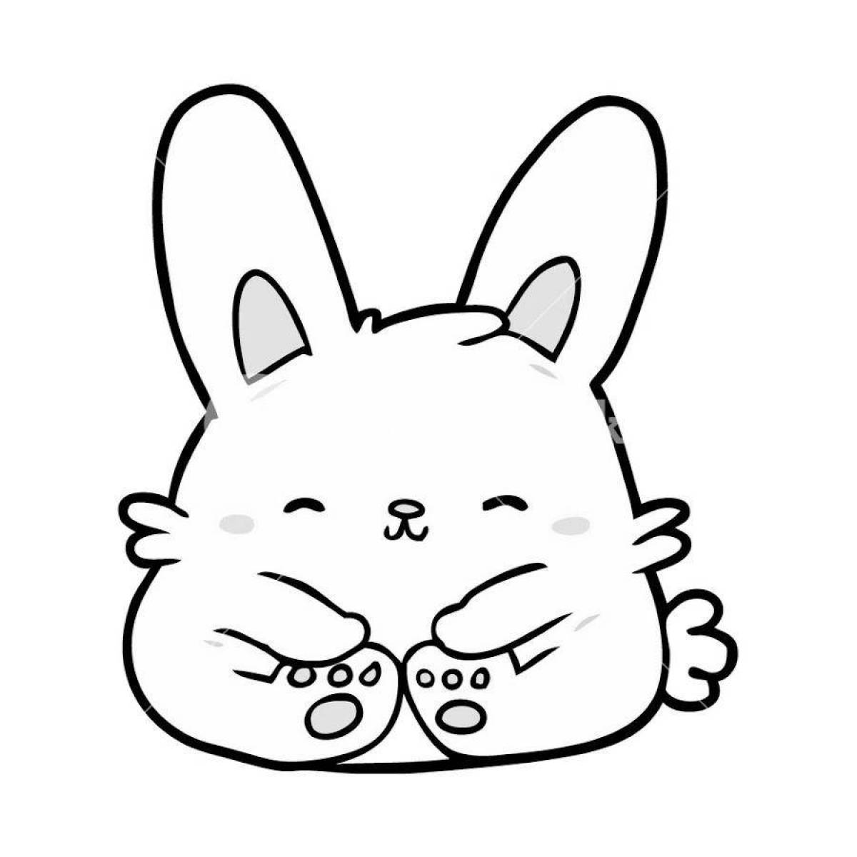 Bright rabbit and cat coloring pages