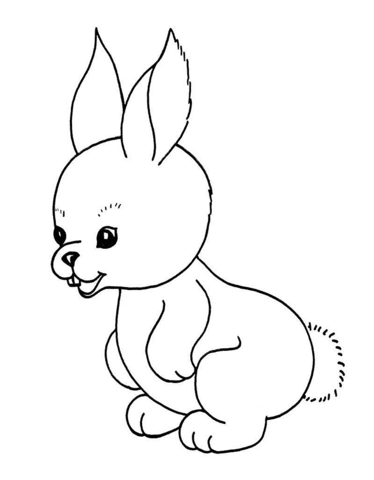 Coloring page magical rabbit and cat