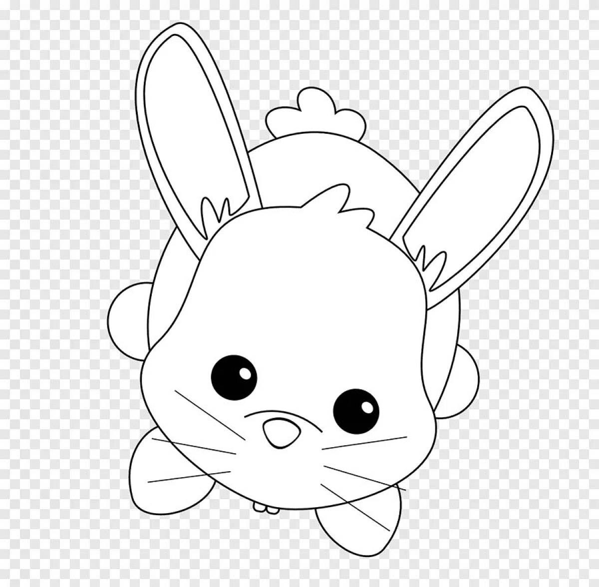 Coloring glossy rabbit and cat