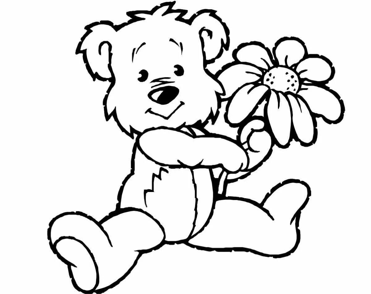 Cheerful black and white children's coloring book
