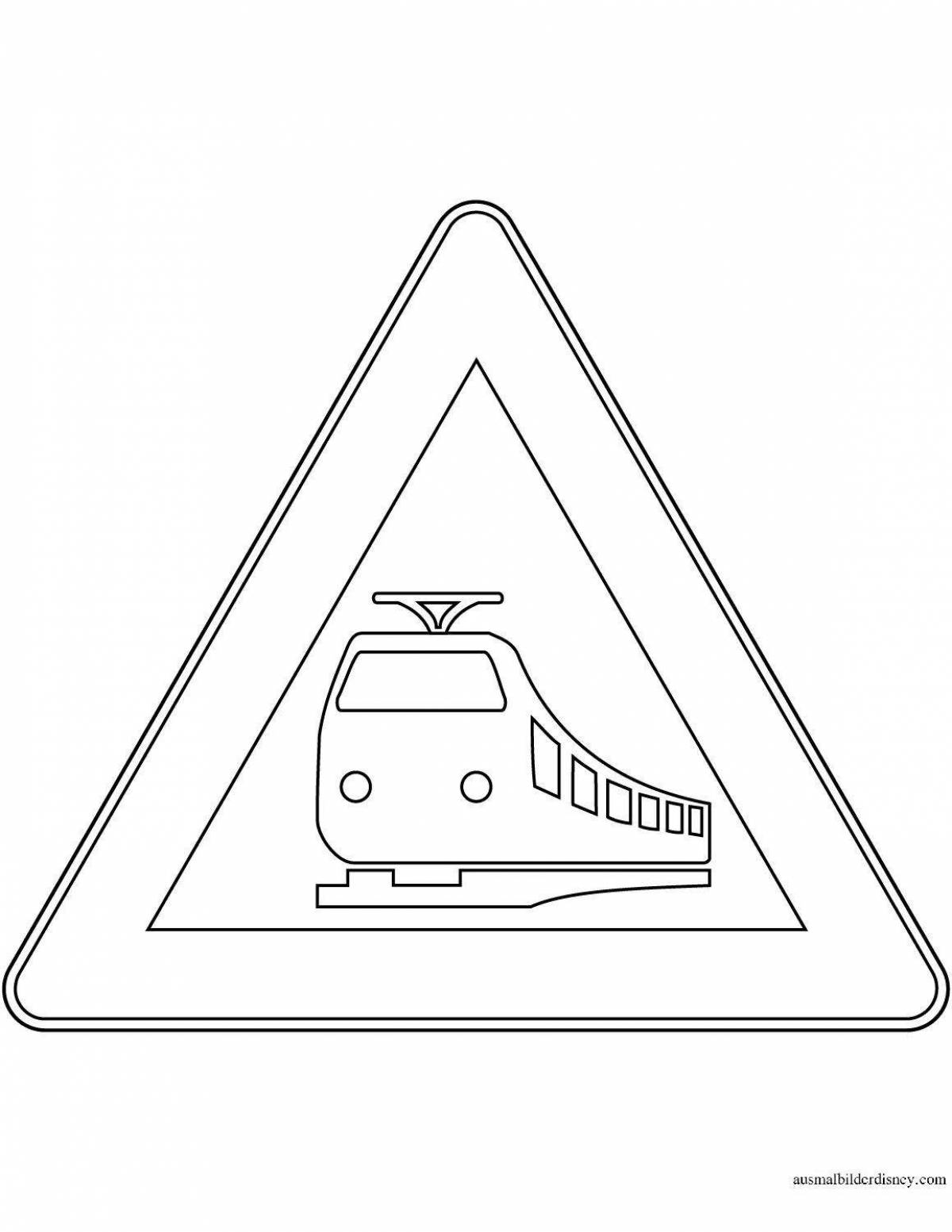 Sweet warning road signs coloring page