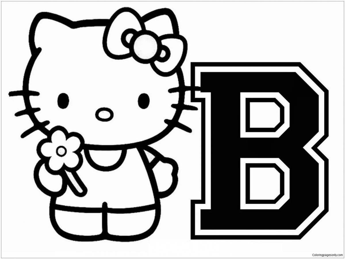 Coloring funny hello kitty stickers