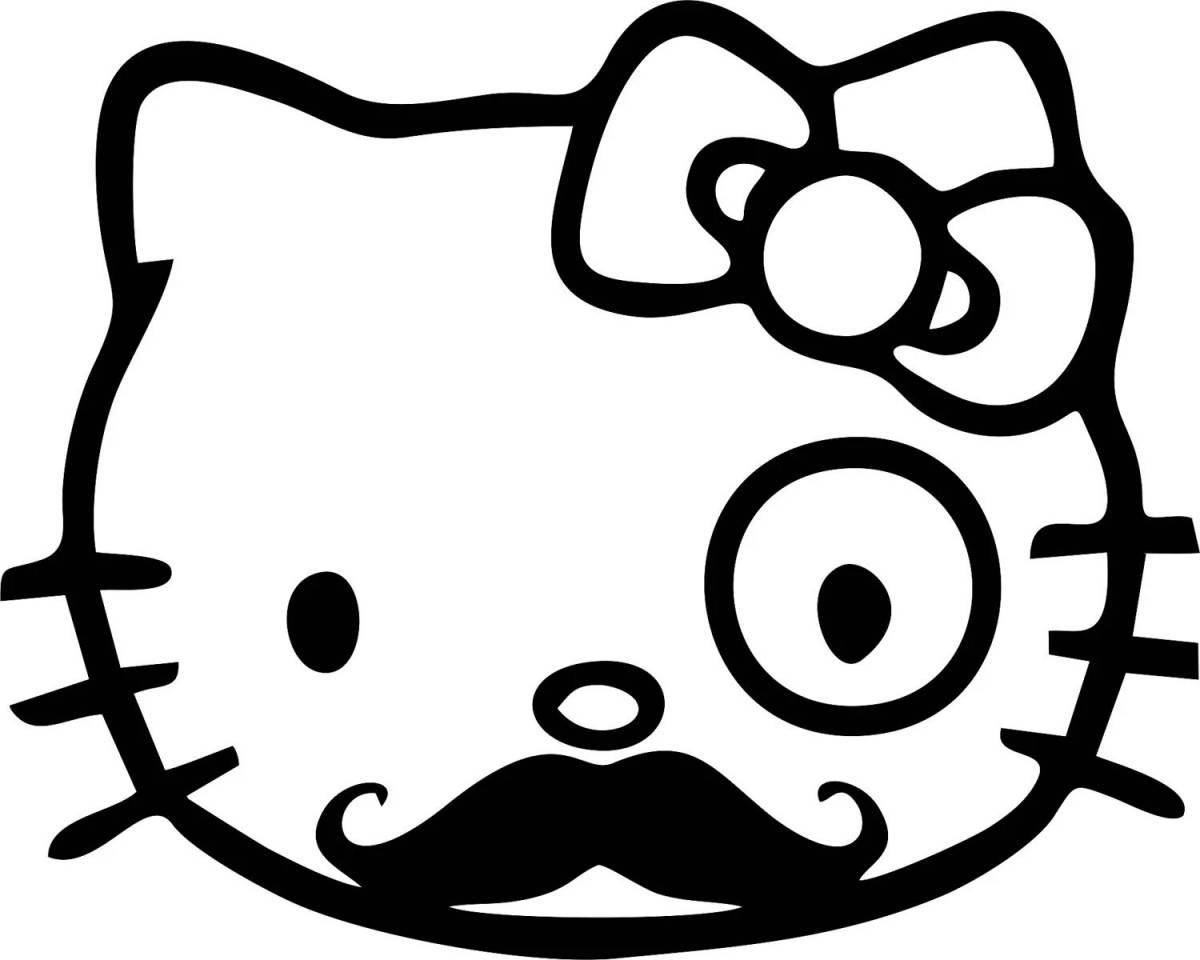 Милая страница раскраски hello kitty stickers