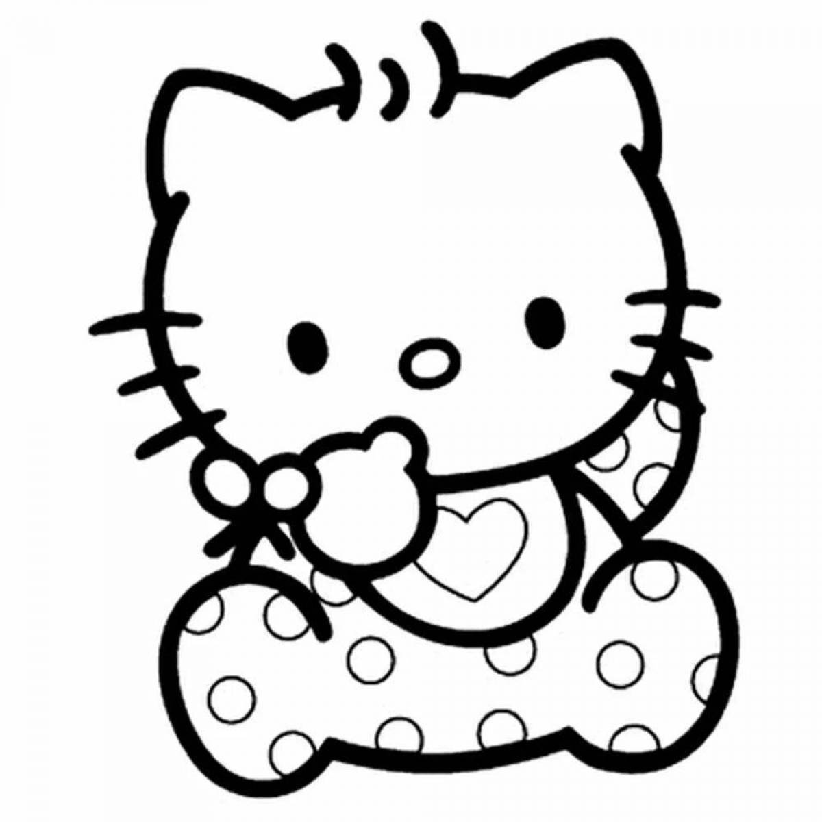 Веселые стикеры hello kitty раскраски