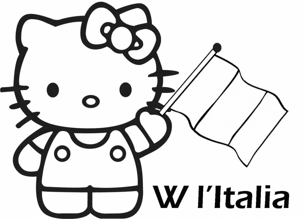 Color-galore hello kitty stickers coloring page