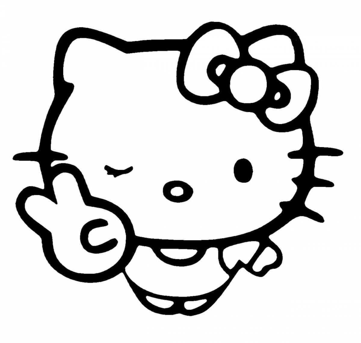 Color-carnival hello kitty stickers coloring page