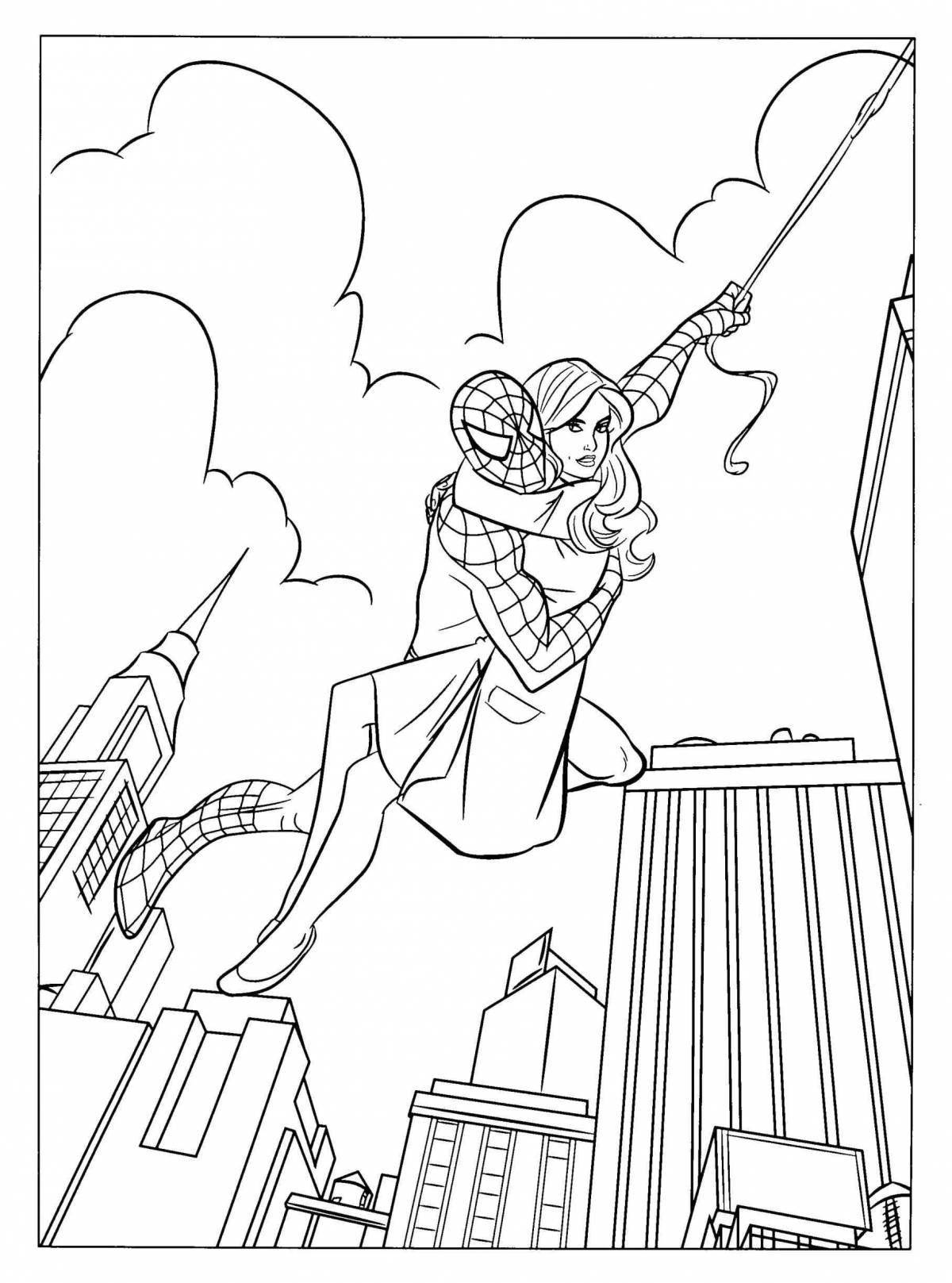 Spider-man's vibrant coloring page