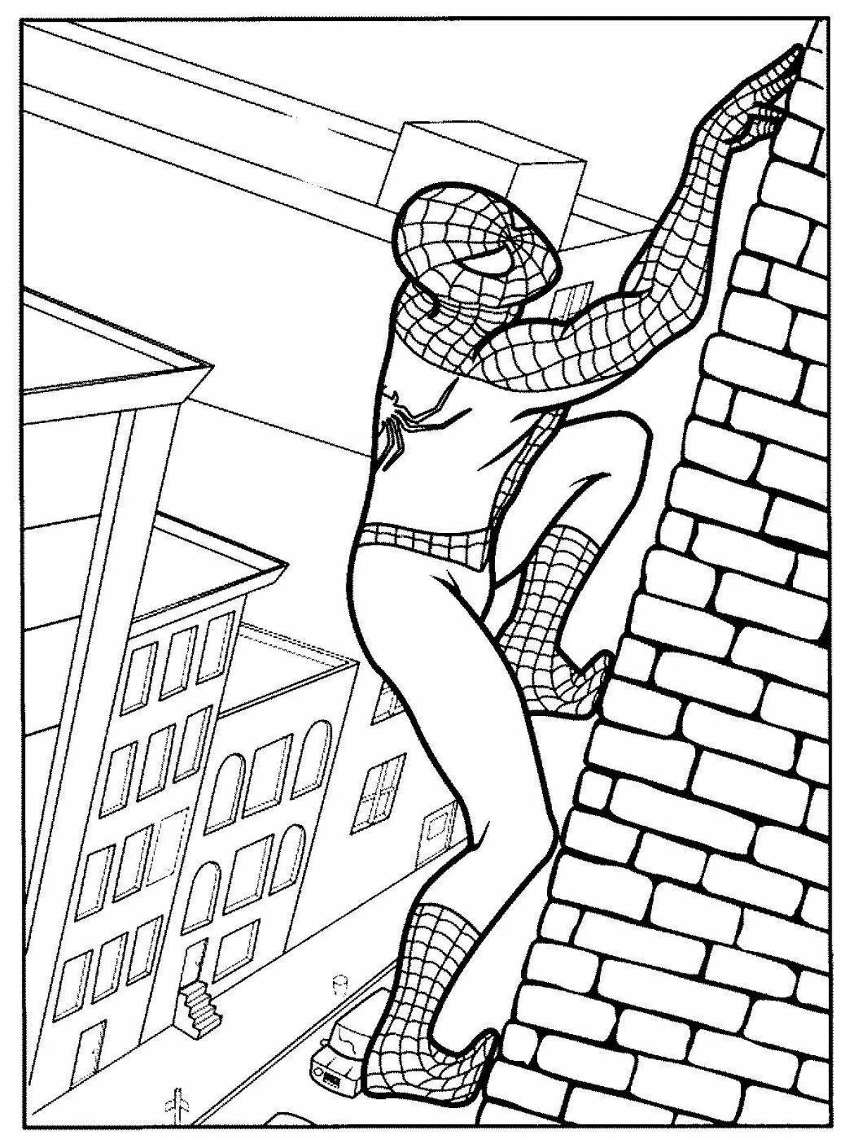 Coloring book funny spiderman