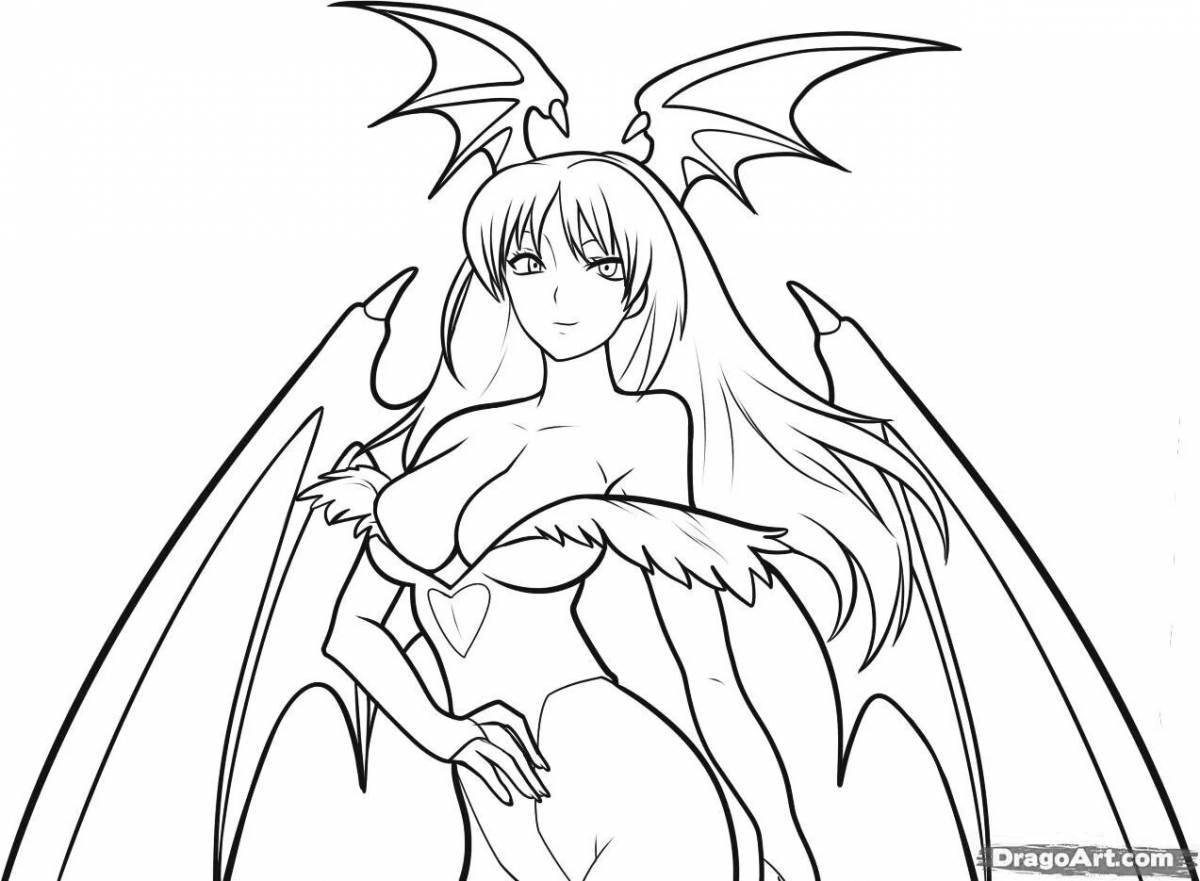 Фото Мистическая раскраска аниме девушки демоны