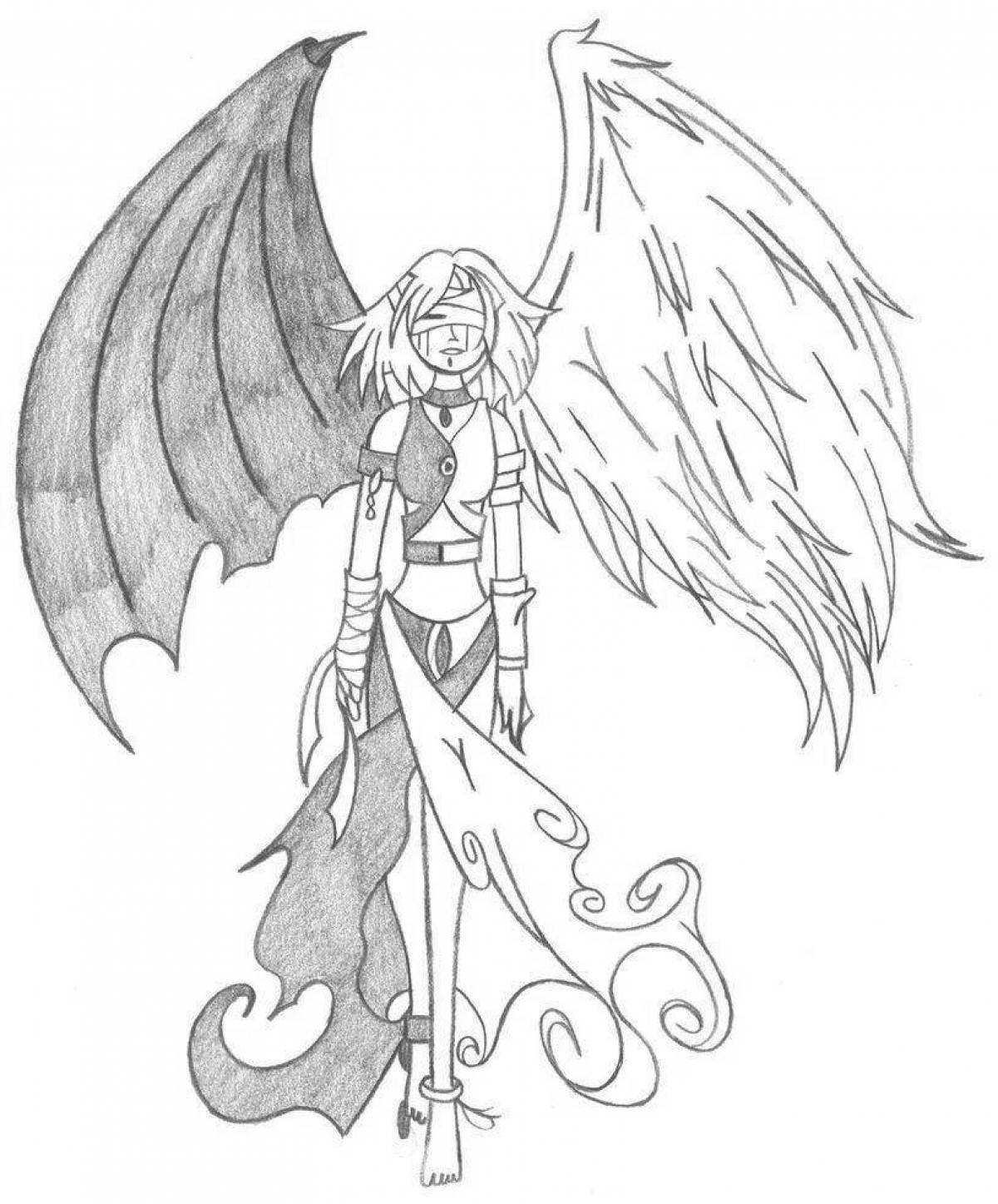 Фото Мистическая раскраска аниме девушки демоны