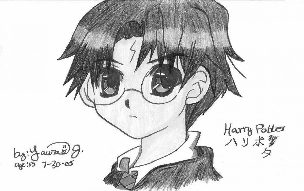 Fascinating coloring harry potter anime