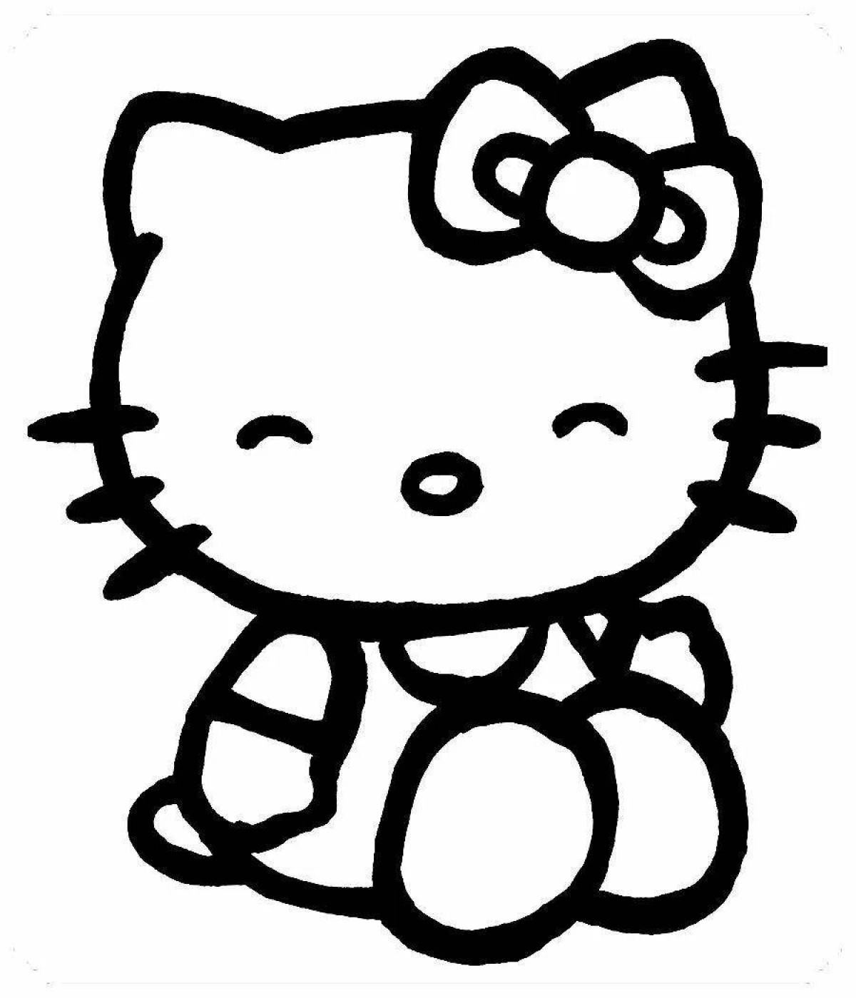 Great hello kitty sticker coloring page