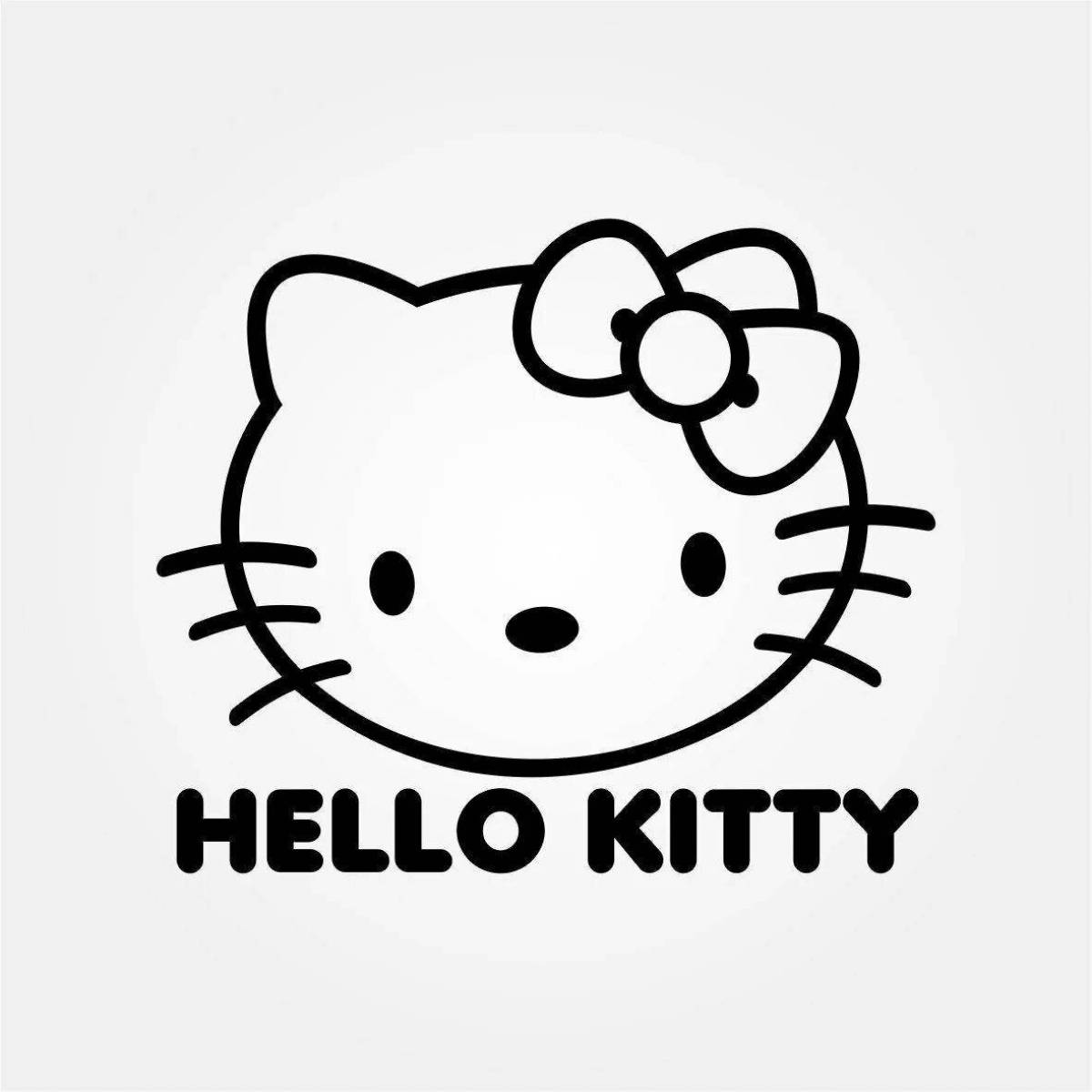 Exciting hello kitty sticker coloring page