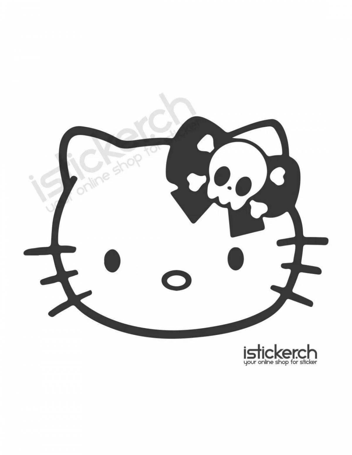 Charming coloring hello kitty sticker