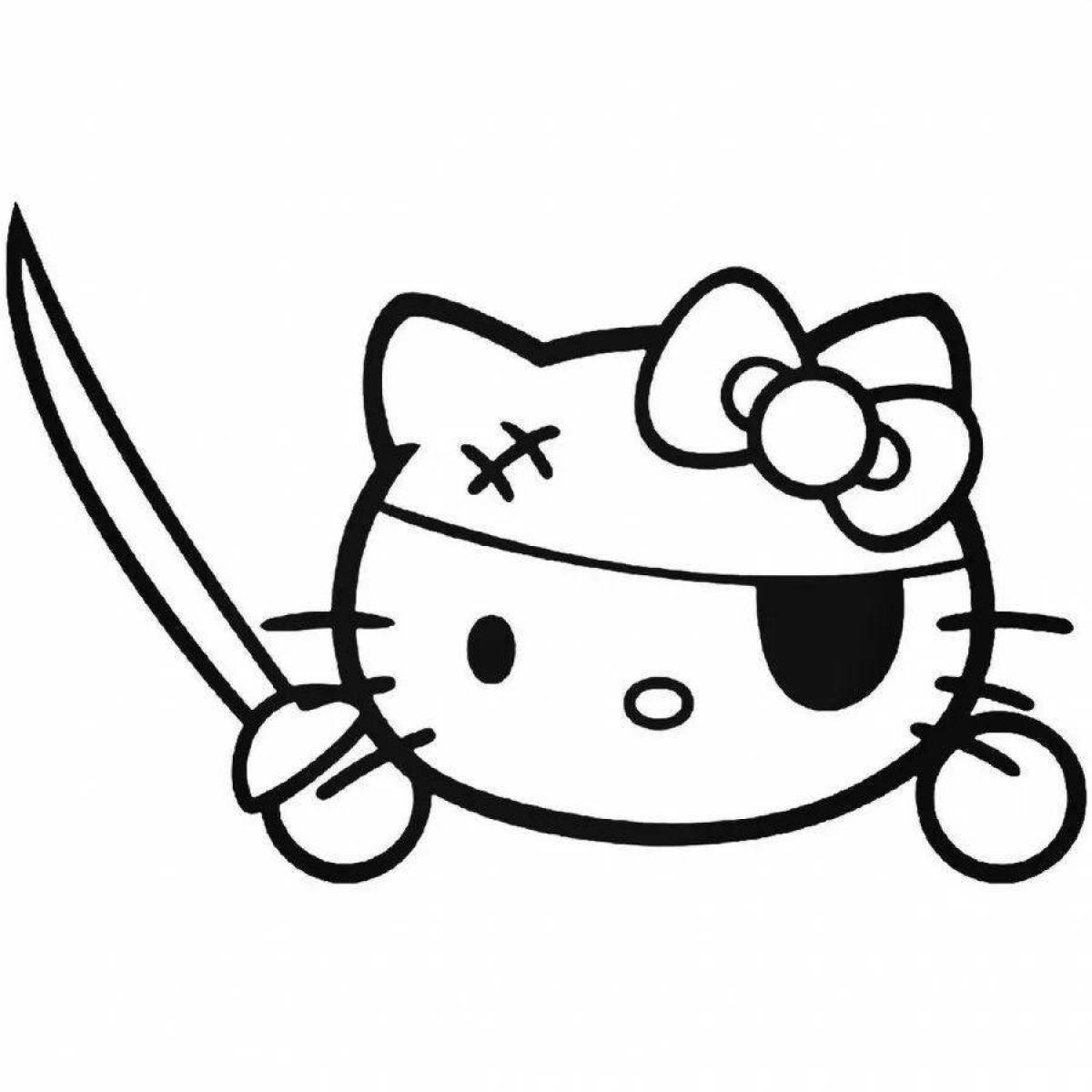 Great hello kitty sticker coloring