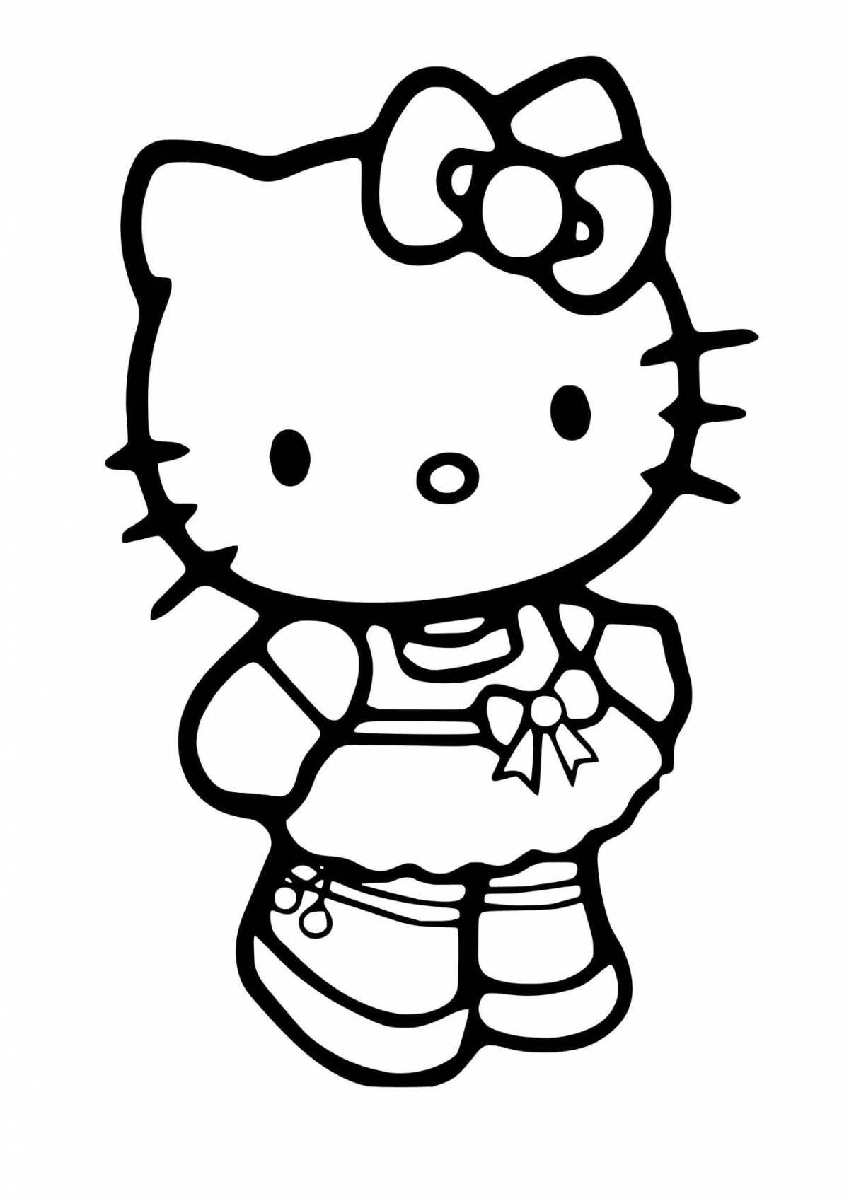 Hello kitty playtime sticker coloring page