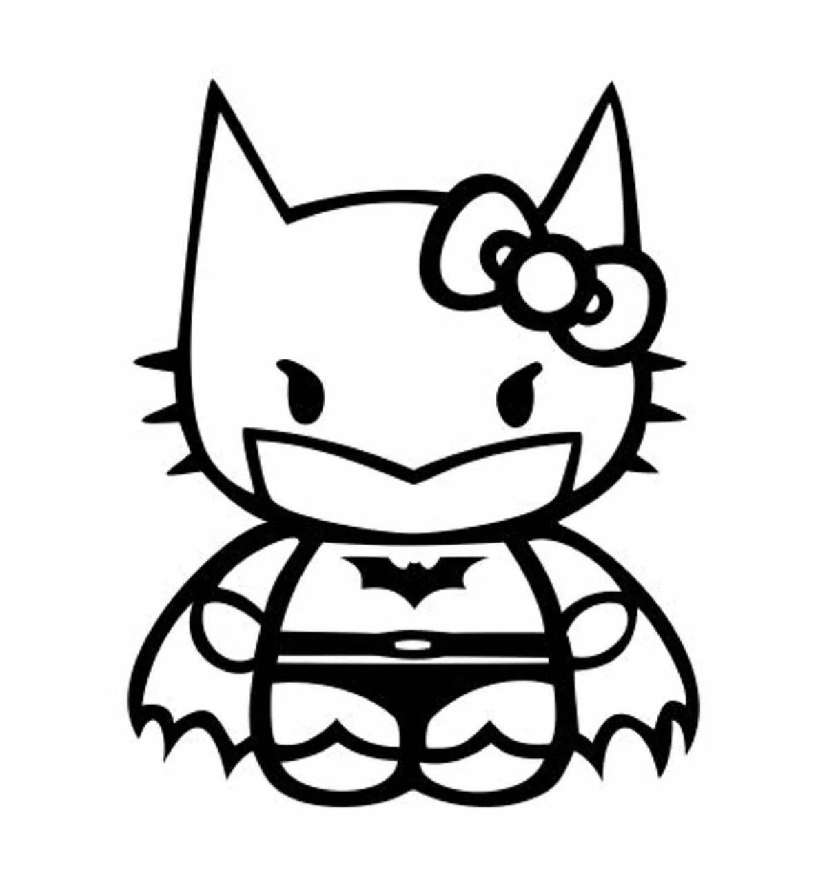 Glitter hello kitty sticker coloring page