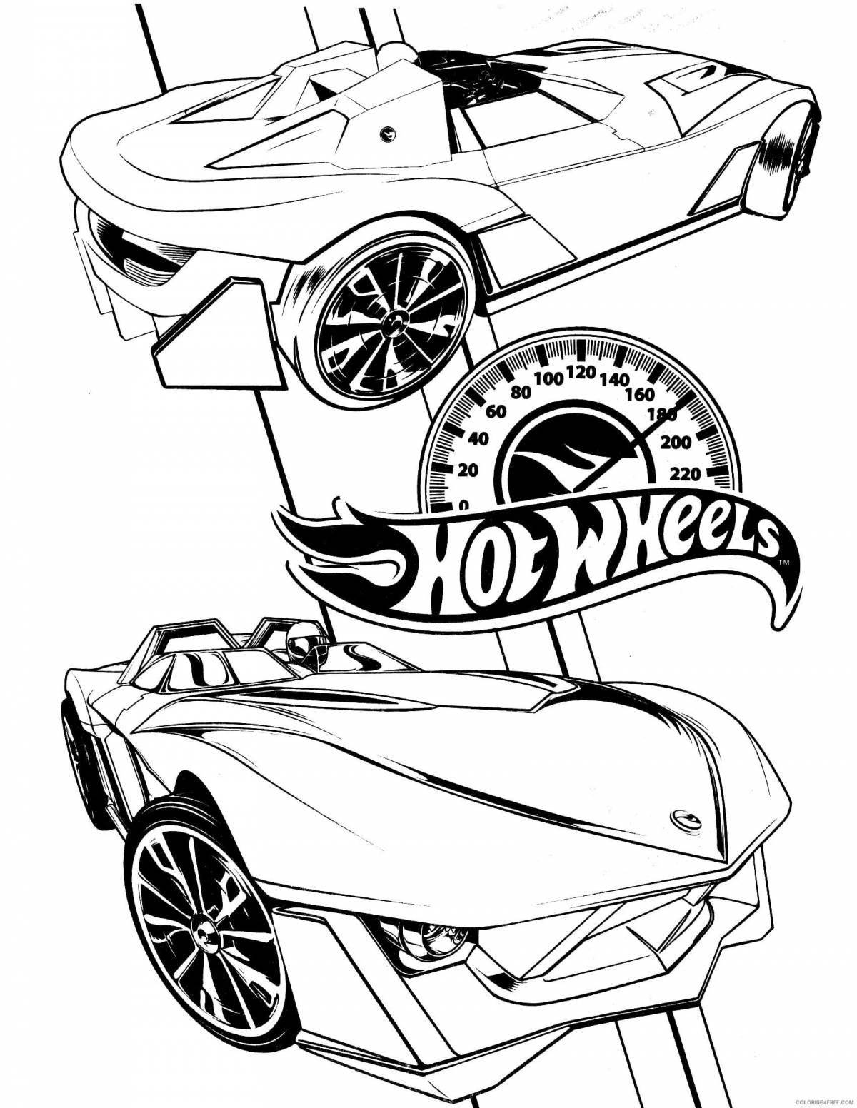 Раскраска яркие машинки hot wheels