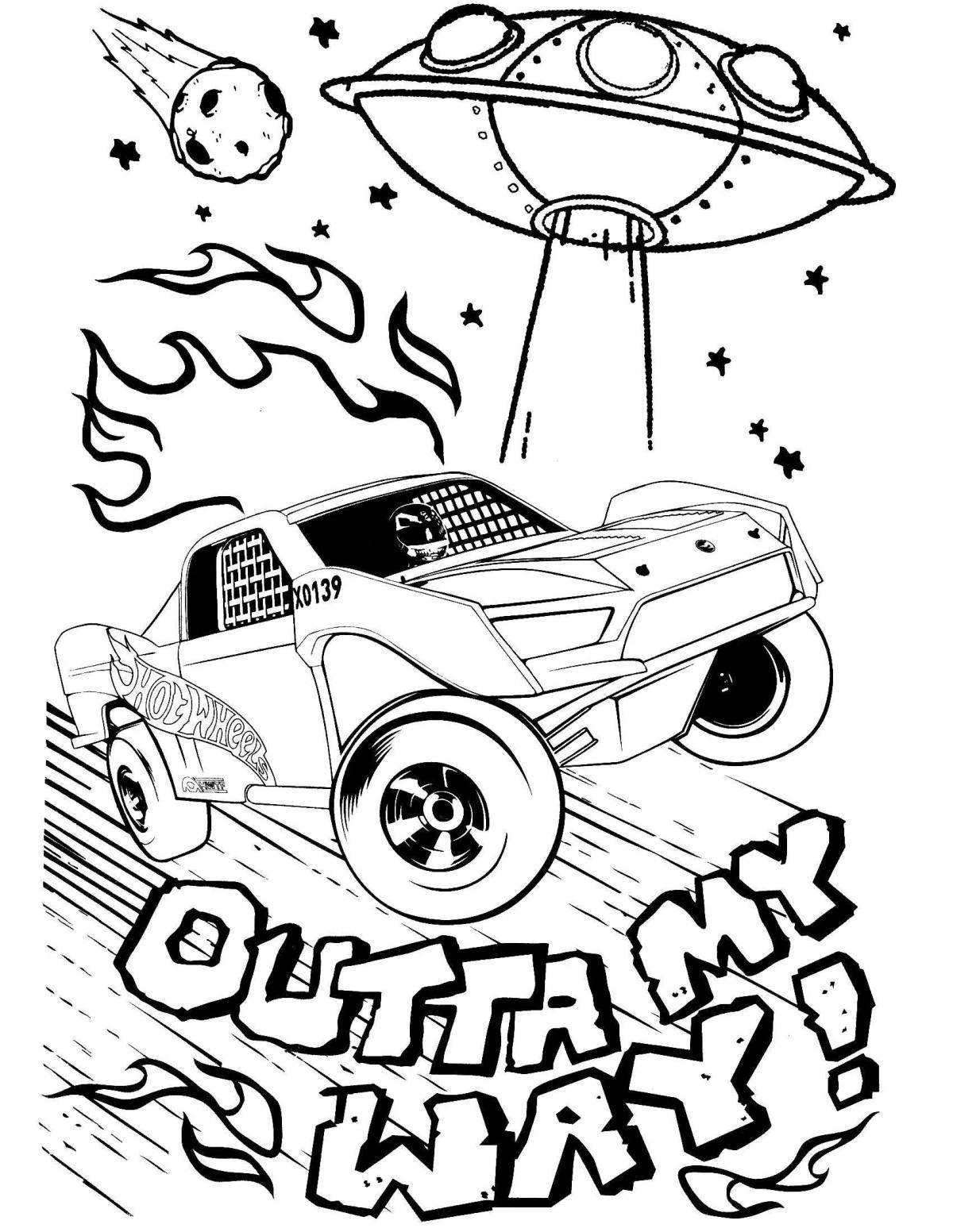 Hot wheels coloring page