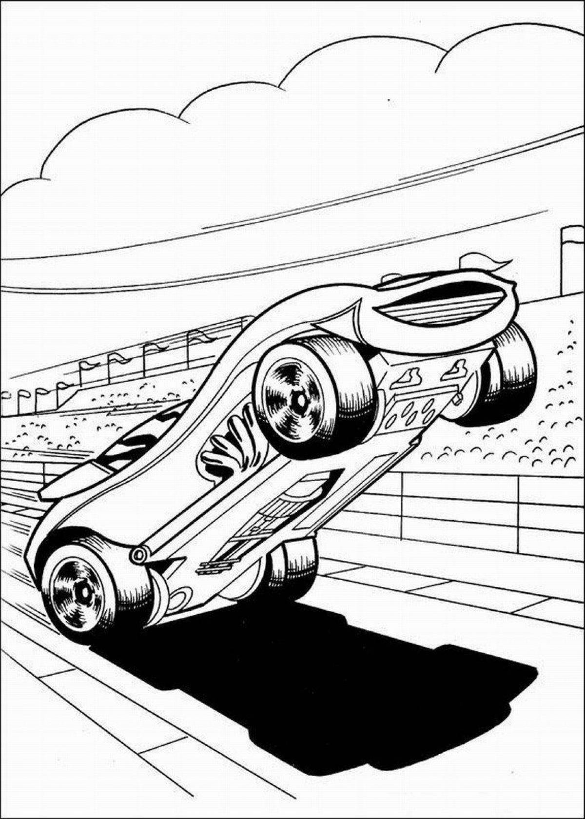 Radiant hot wheels coloring page