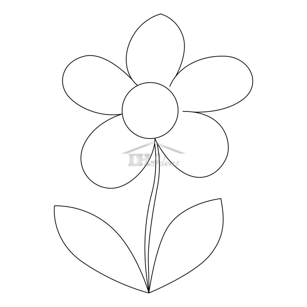 Photo Charming flower coloring without stem