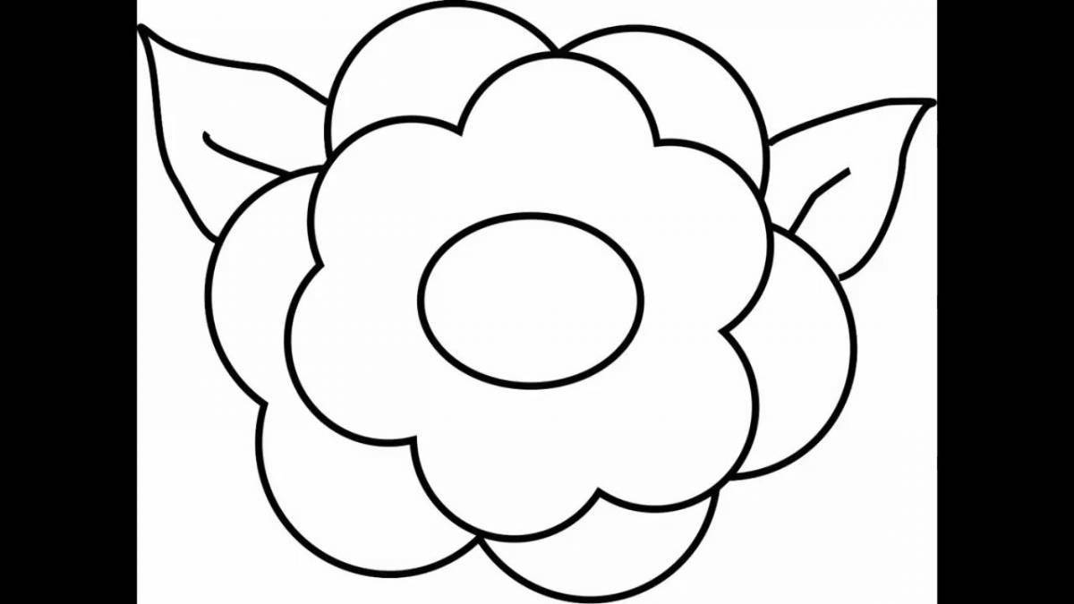 Art coloring flower without stem