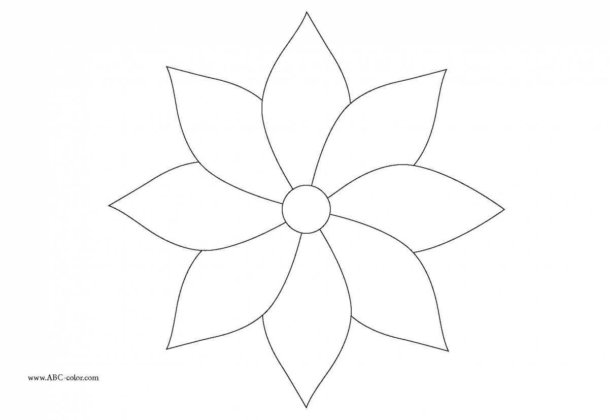 Fun coloring flower without a stem