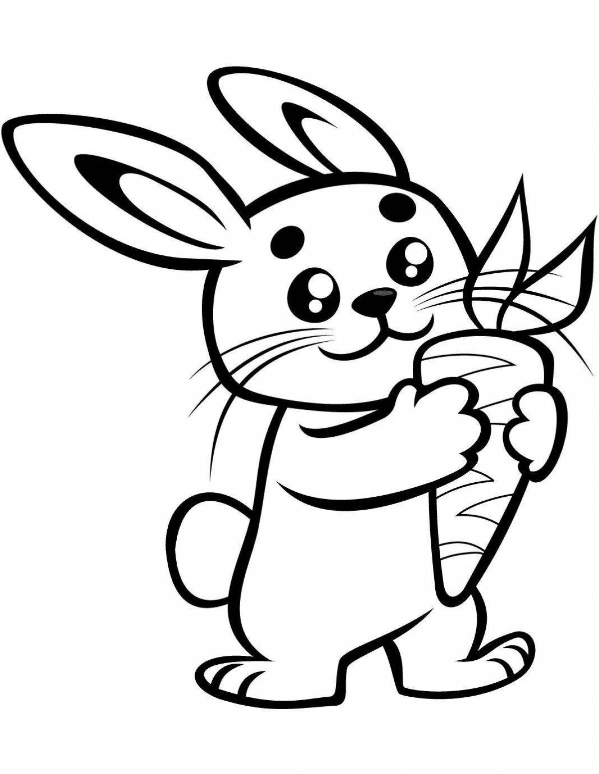 Colorful cat and rabbit coloring page