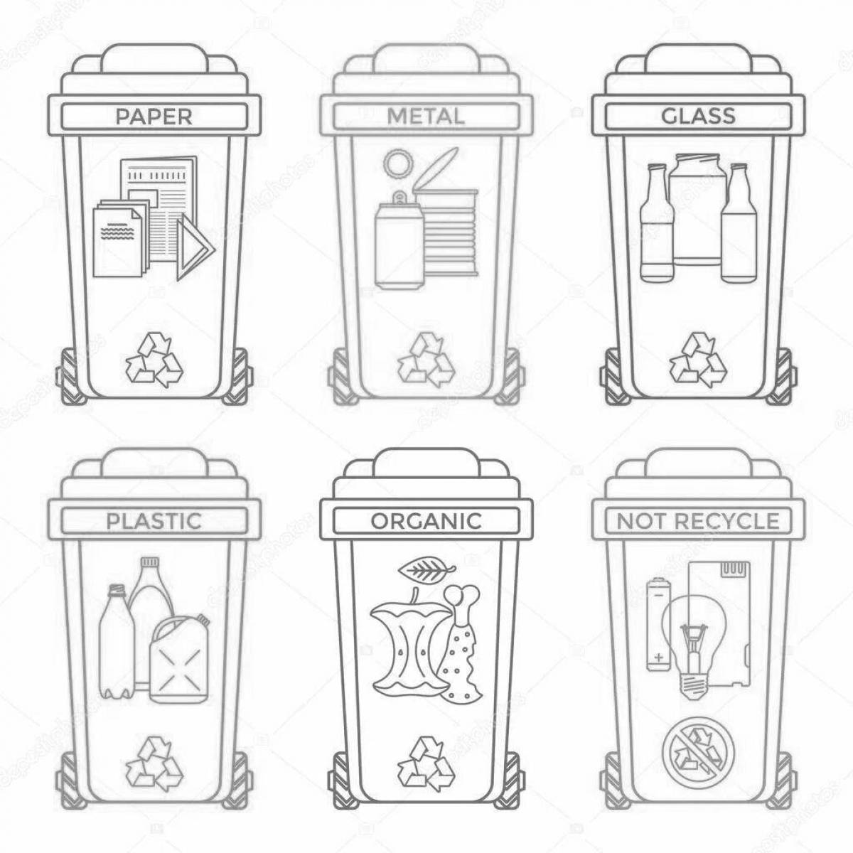 Colorful separate waste collection page