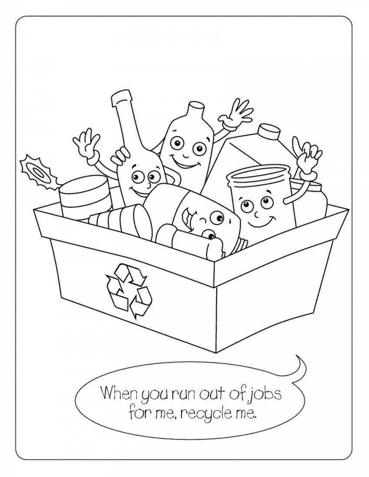 Fun coloring book for separate waste collection